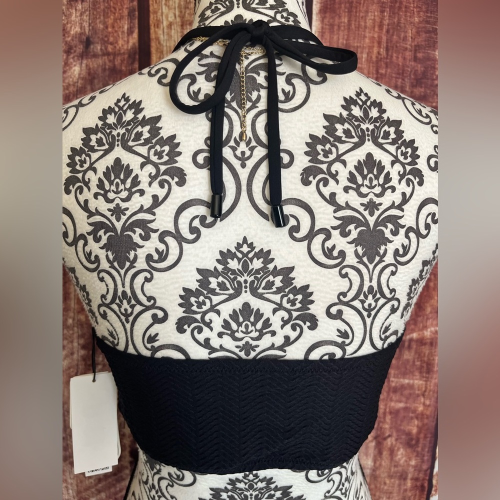Sanctuary | NWT On The Water High Neck Halter Swimsuit Top - Picture 5 of 8